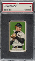 1909-1911 T206 White Border Dummy Taylor PSA EX 5 - Sovereign 350 Back