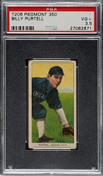 1909-1911 T206 White Border Billy Purtell PSA VG+ 3.5