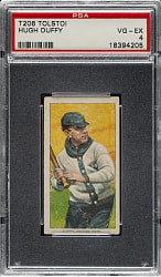 1909-1911 T206 White Border Hugh Duffy PSA VG-EX 4 - Tolstoi Back