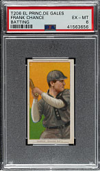 1909-1911 T206 White Border Frank Chance Batting PSA EX-MT 6 - El Principe De Gales Back
