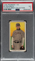 1909-1911 T206 White Border Ed Reulbach Glove Showing PSA VG 3 (Charles Bray Collection)