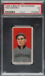 1909-1911 T206 White Border Ted Easterly PSA EX 5 - Sovereign 350 Back
