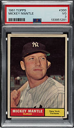 1961 Topps #300 Mickey Mantle PSA VG 3