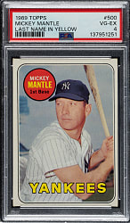 1969 Topps #500 Mickey Mantle PSA VG-EX 4