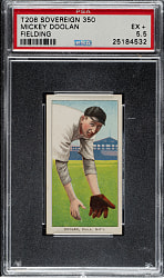 1909-1911 T206 White Border Mickey Doolan Fielding PSA EX+ 5.5 - Sovereign 350 Back