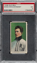 1909-1911 T206 White Border Shag Shaughnessy Southern Leaguer PSA EX 5 - Old Mill Back