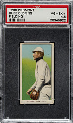 1909-1911 T206 White Border Rube Oldring Fielding PSA VG-EX+ 4.5