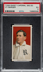 1909-1911 T206 White Border Cy Barger PSA EX 5