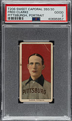 1909-1911 T206 White Border Fred Clarke Portrait PSA GOOD 2