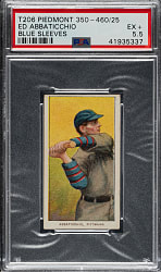 1909-1911 T206 White Border Ed Abbaticchio Blue Sleeves PSA EX+ 5.5