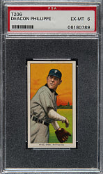 1909-1911 T206 White Border Deacon Phillippe PSA EX-MT 6