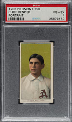 1909-1911 T206 White Border Chief Bender Portrait PSA VG-EX 4