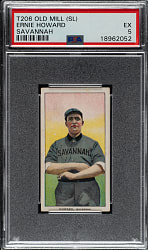 1909-1911 T206 White Border Ernie Howard Southern Leaguer PSA EX 5 - Old Mill Back