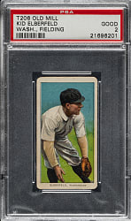 1909-1911 T206 White Border Kid Elberfeld Fielding  PSA GOOD 2 - Old Mill Back