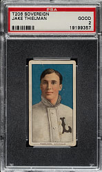 1909-1911 T206 White Border Jake Thielman PSA GOOD 2 - Sovereign 350 Back