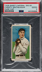 1909-1911 T206 White Border Christy Mathewson Dark Cap PSA GOOD 2