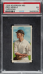 1909-1911 T206 White Border Fred Merkle Throwing PSA EX 5 - Sovereign 460 Back