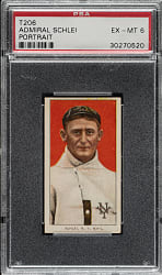 1909-1911 T206 White Border Admiral Schlei Portrait PSA EX-MT 6