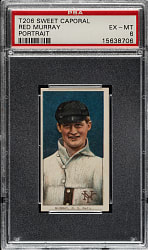 1909-1911 T206 White Border Red Murray Portrait PSA EX-MT 6