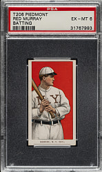 1909-1911 T206 White Border Red Murray Batting PSA EX-MT 6