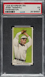 1909-1911 T206 White Border Jesse Tannehill PSA EX 5 - Sovereign 350 Back