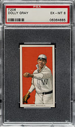 1909-1911 T206 White Border Dolly Gray PSA EX-MT 6