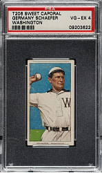 1909-1911 T206 White Border Germany Schaefer Washington PSA VG-EX 4