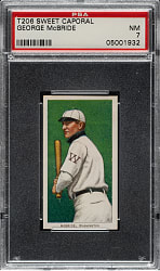 1909-1911 T206 White Border George McBride PSA NM 7