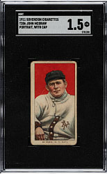 1909-1911 T206 White Border John McGraw Portrait with Cap SGC FAIR 1.5 - Sovereign 460 Back