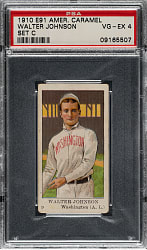 1909-1911 E91-C American Caramel Walter Johnson PSA VG-EX 4