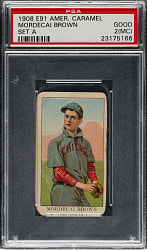 1909-1911 E91-A American Caramel Mordecai Brown PSA GOOD 2 (MC)