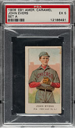 1909-1911 E91-A American Caramel Johnny Evers PSA EX 5