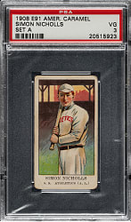 1909-1911 E91-A American Caramel Simon Nicholls PSA VG 3