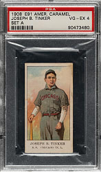 1909-1911 E91-A American Caramel Joe Tinker PSA VG-EX 4
