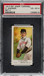1909-1911 E91-C American Caramel Heinie Wagner PSA VG-EX 4