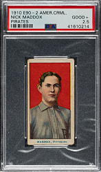 1910 E90-2 American Caramel Nick Maddox PSA GOOD+ 2.5