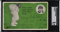 1907 Grignon Chicago Cubs Postcard John Kling SGC POOR 1
