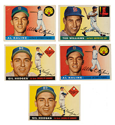 1955 Topps Hall of Fame Collection (5): Ted Williams, Al Kaline, and Gil Hodges