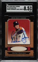 2001 Upper Deck Legends Signed Legendary Game Jerseys #SJ-NR Nolan Ryan SGC NM/MT+ 8.5