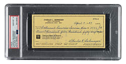 1987 Charlie Gehringer Signed Check PSA/DNA GEM MINT 10