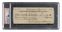 1920 John Edgar Hoover Signed Check - PSA/DNA
