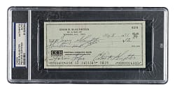 1981 Enos Slaughter Signed Check - PSA/DNA
