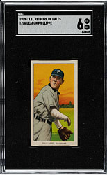 1909-1911 T206 White Border Deacon Phillippe SGC EX/NM 6 - El Principe De Gales Back
