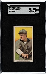 1909-1911 T206 White Border Boss Schmidt Throwing SGC EX+ 5.5