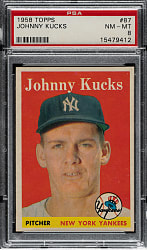 1958 Topps #87 Johnny Kucks PSA NM-MT 8