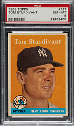 1958 Topps #127 Tom Sturdivant PSA NM-MT 8