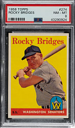 1958 Topps #274 Rocky Bridges PSA NM-MT 8