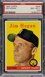 1958 Topps #345 Jim Hegan PSA NM-MT+ 8.5