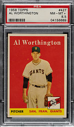 1958 Topps #427 Al Worthington PSA NM-MT+ 8.5