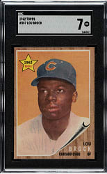 1962 Topps #387 Lou Brock Rookie SGC NM 7